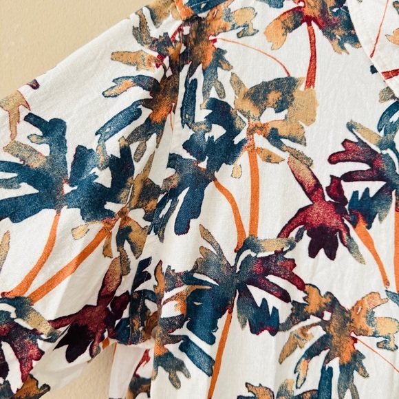Naturals D&Co Linen Blend Floral Print Men's Shirt Size M - Picture 4 of 7